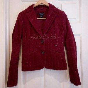 American Eagle Maroon Blazer Two Buttons Sz XS